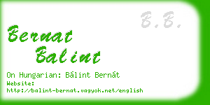 bernat balint business card