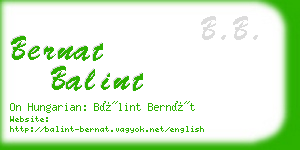 bernat balint business card